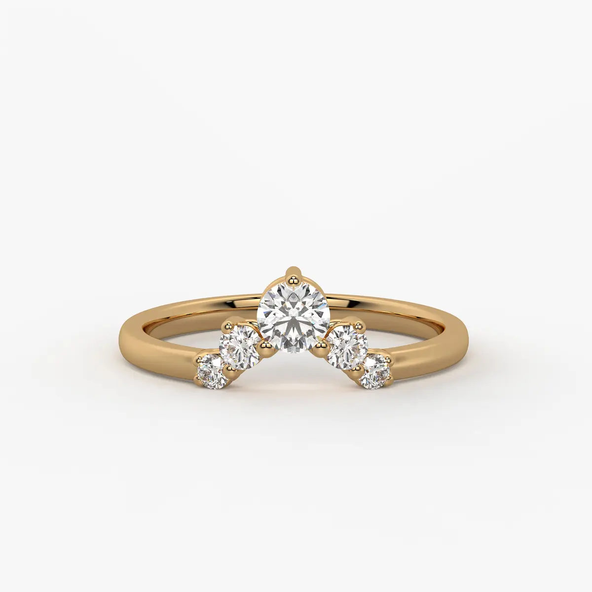 Crown Cluster Solitaire Ladies Ring
